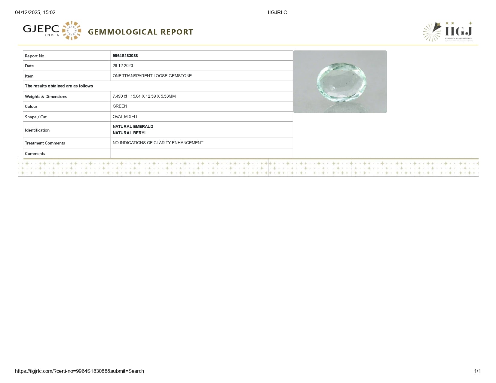 Certificate