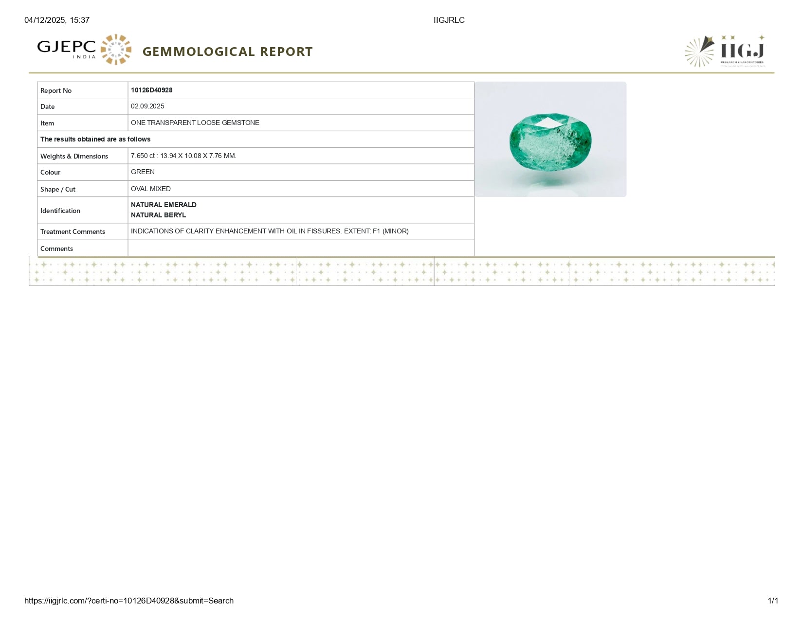 Certificate
