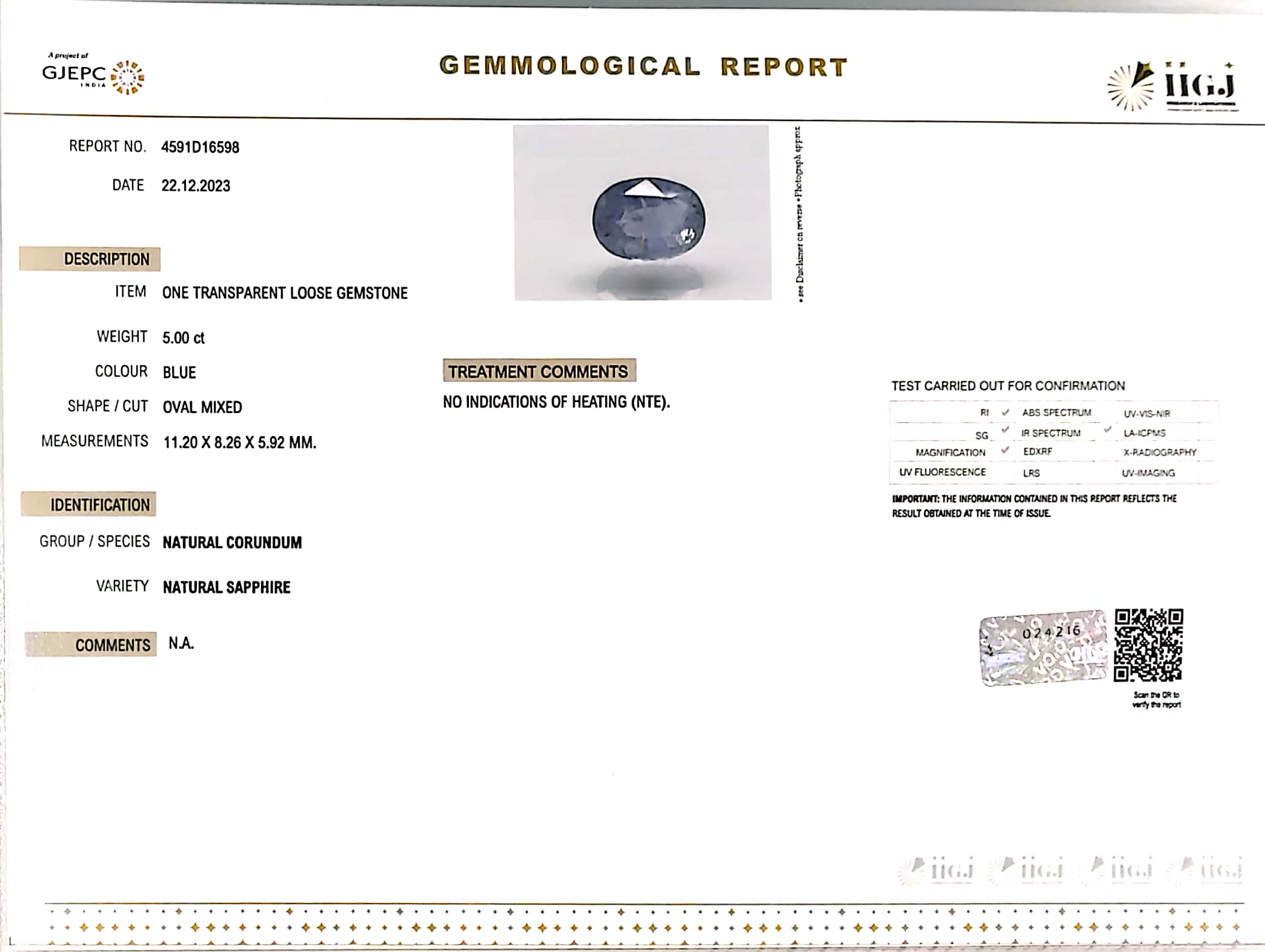 Certificate